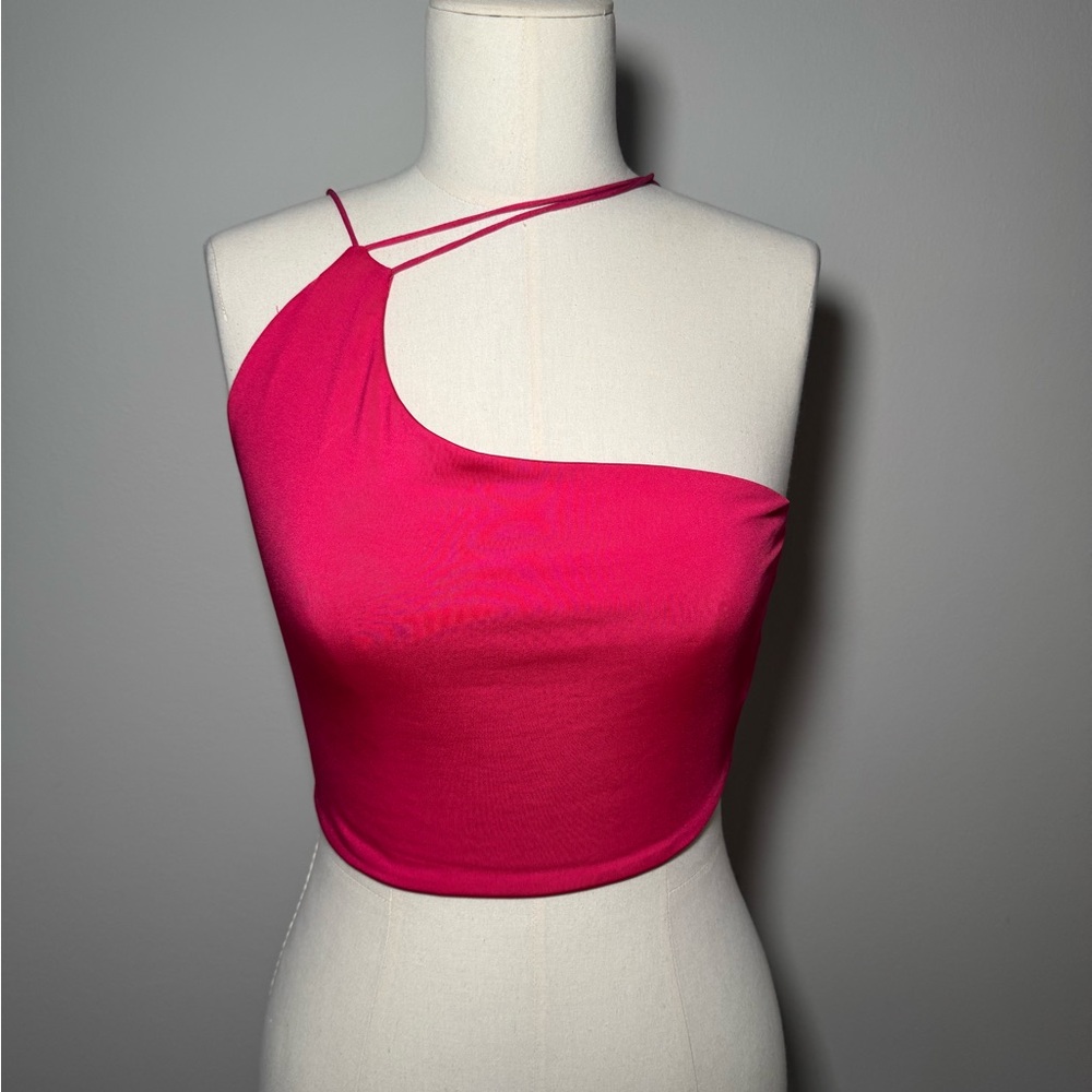 Pink One-Shoulder Women's Top